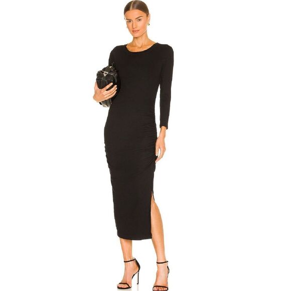 New. Michael Stars black ruched dress. XS. Retails $129 - Picture 8 of 9